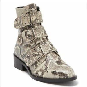 WORN ONCE Steven New York by Steve Madden Harmon Snakeskin Print Ankle B…